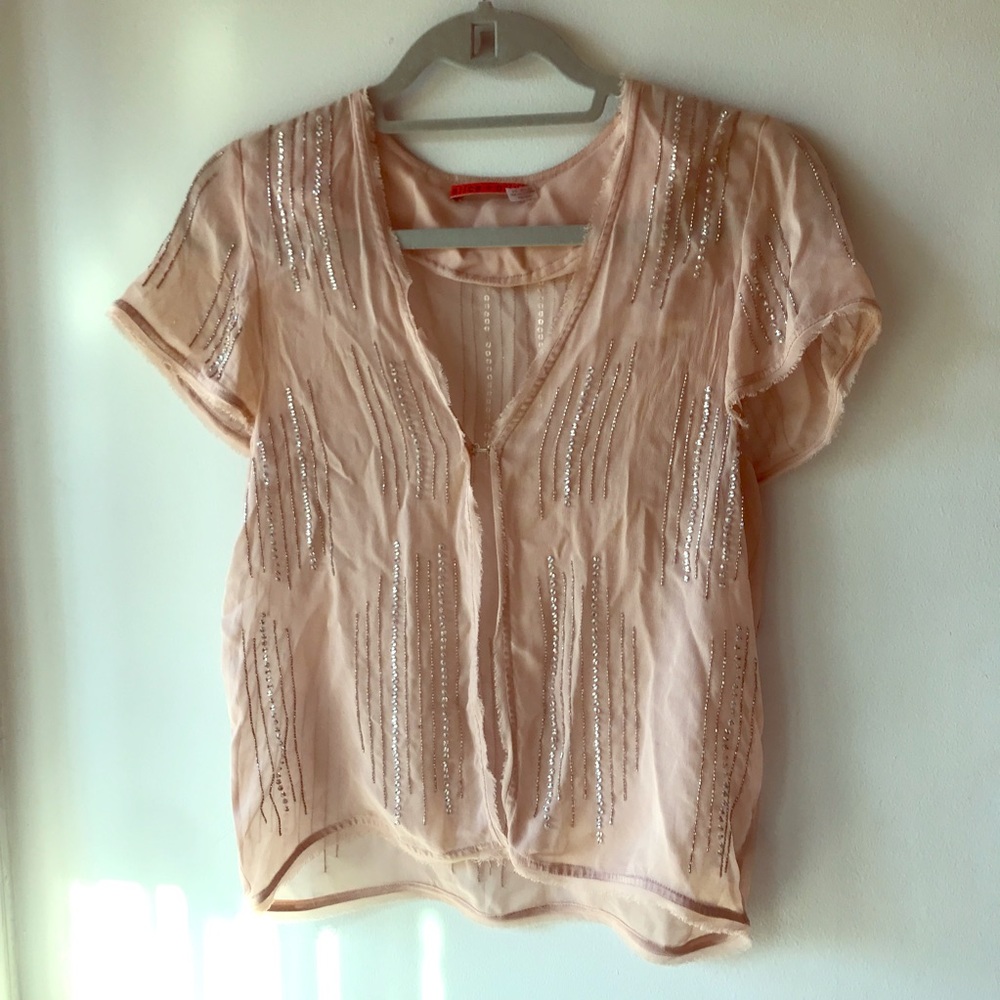 Alice + Olivia Sequined Sheer Top NWOT